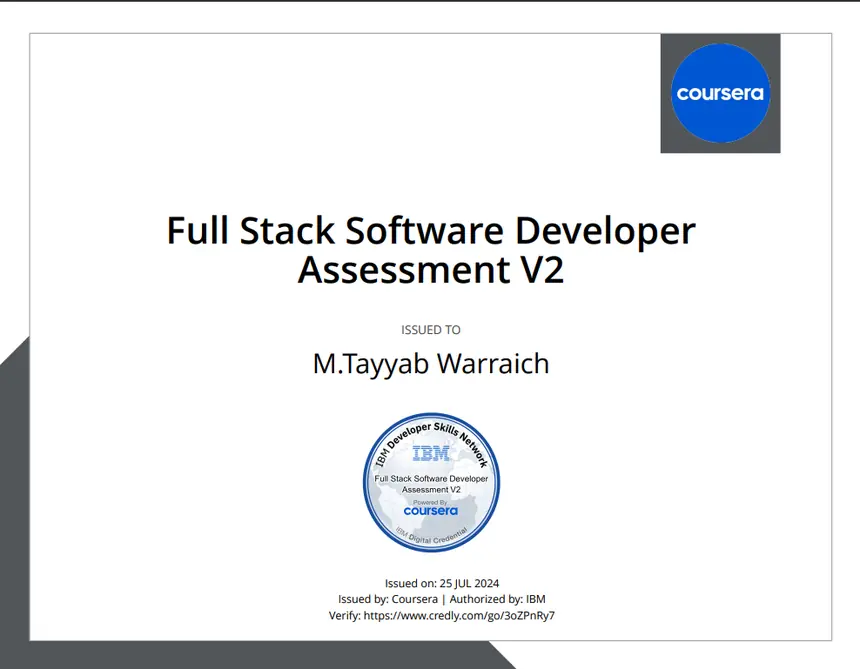 Full Stack Software Developer Certificate